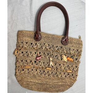 Women  Handbag Wood Animal Tote Purse Shoulder Bag St Johns Bay